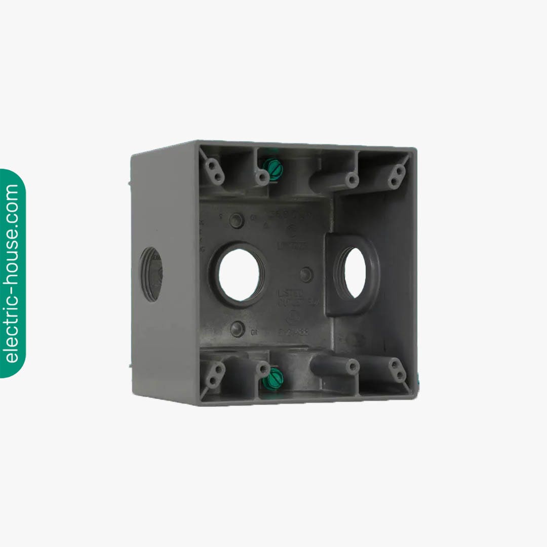 CROUSE HINDS - Box Water Proof 2G - 3/4" Hole 2 5/8" Deep, Grey -7 Hole - 1