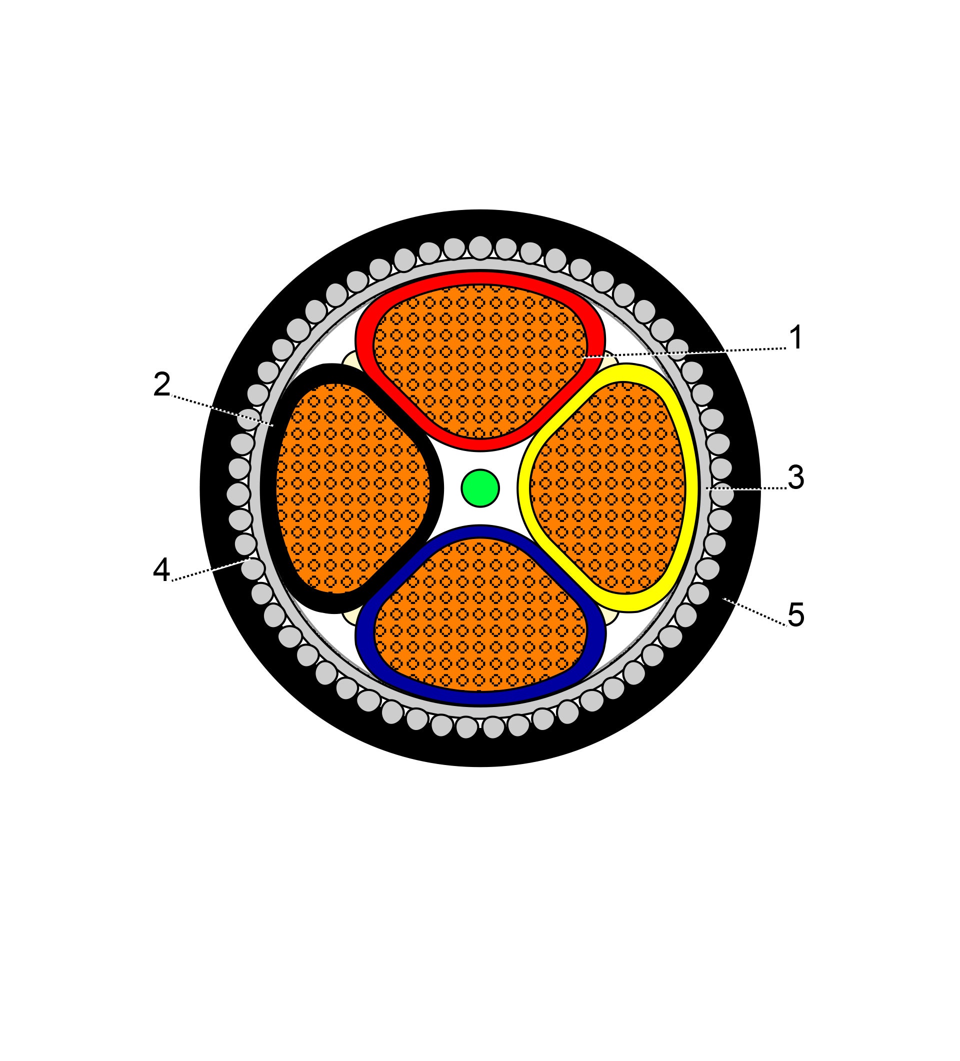 بحرة - كيبل XLPE نحاس - 4 خطوط - مقاس 240 مم - مسلح SWA - أسود - 600/1000 فولت - 1